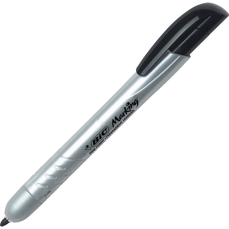 BIC Mark-it Retractable Permanent Markers - Fine Marker Point - Retractable - Black - 1 Dozen. Picture 3