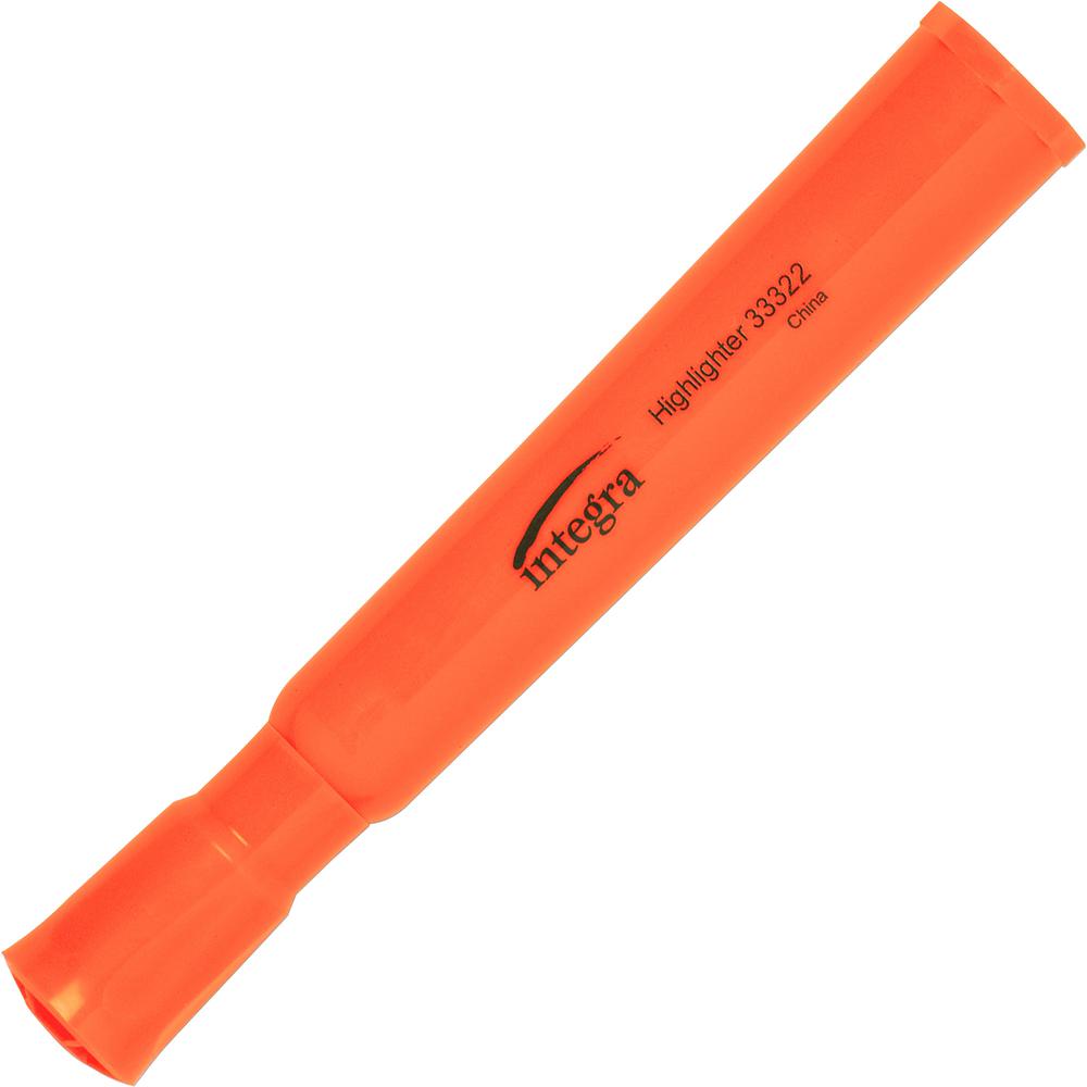 Integra Chisel Desk Liquid Highlighters - Fluorescent Orange Ink - 1 Dozen. Picture 2