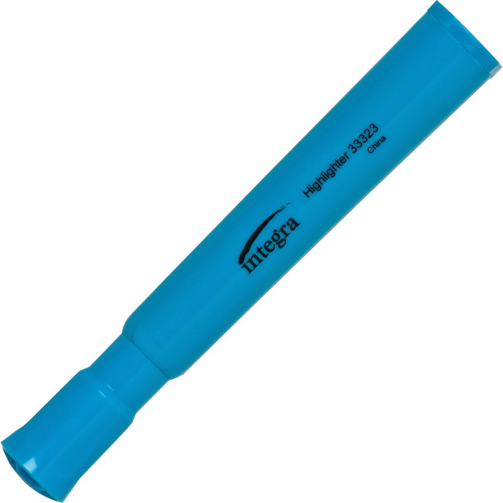 Integra Chisel Desk Liquid Highlighters - Fluorescent Blue Ink - 1 Dozen. Picture 7