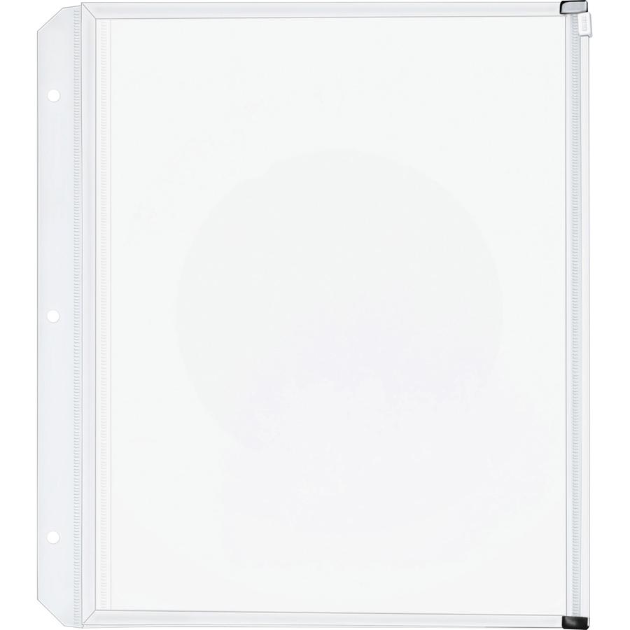 Cardinal Expanding Zipper Binder Pockets - 11.8" Height x 0.3" Width x 10.5" Length - 0.50" Maximum Capacity - 100 x Sheet Capacity - For Letter 8 1/2" x 11" Sheet - Ring Binder - Rectangular - Clear . Picture 6