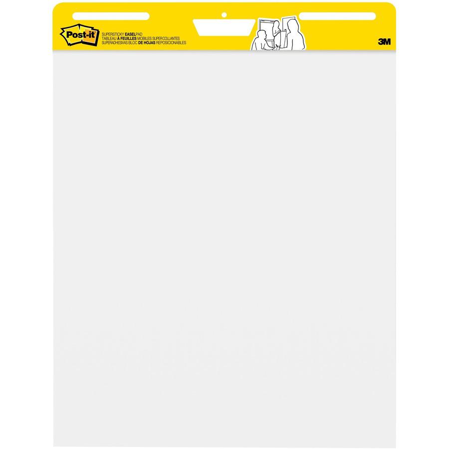 Post-it&reg; Self-Stick Easel Pad Value Pack - 30 Sheets - Plain - Stapled - 18.50 lb Basis Weight - 25" x 30" Sheet Size - White Paper - Cardboard Cover - Repositionable, Self-adhesive, Bleed-free, B. Picture 7