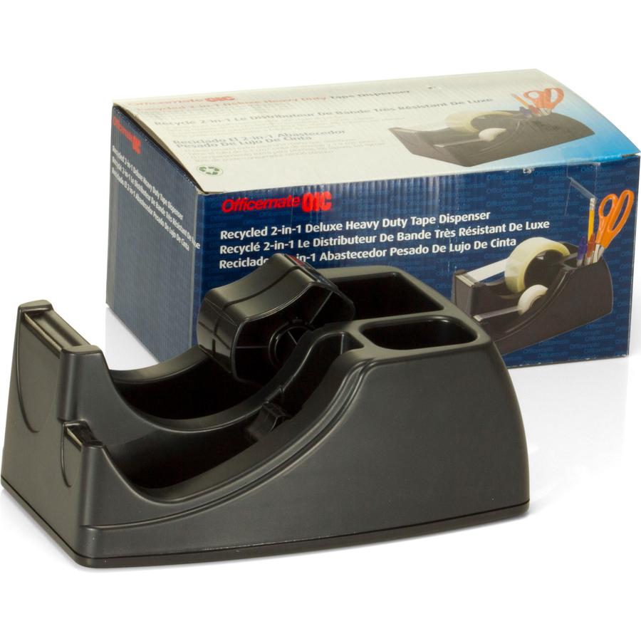 Officemate Heavy-Duty 2-in-1 Tape Dispenser - Holds Total 2 Tape(s) - Black - 1 Each. Picture 10