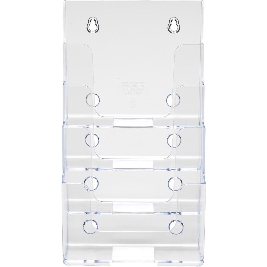 Deflecto Booklet Holder - 4 Compartment(s) - 4 Tier(s) - 10" Height x 4.9" Width x 6.1" DepthDesktop - Compact, Booklet Size - Clear - Plastic - 1 Each. Picture 8