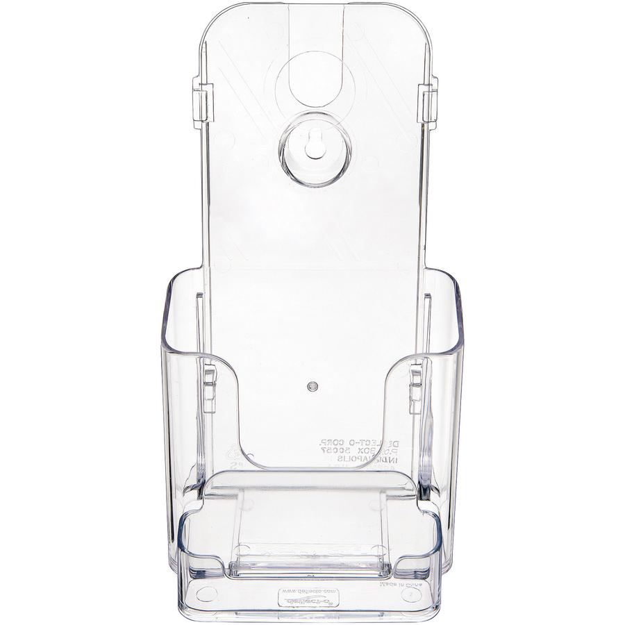 Deflecto Countertop Leaflet Holder With Business Card Holder - 2 Compartment(s) - 7.8" Height x 4.4" Width x 4.1" DepthDesktop - Leaflet Size - Clear - Plastic - 1 Each. Picture 2