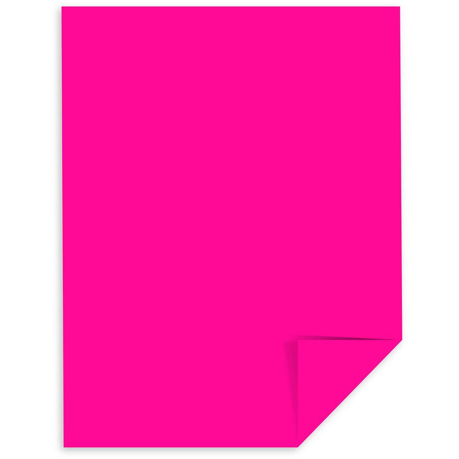 Astrobrights Color Paper - Fuchsia - Letter - 8 1/2" x 11" - 24 lb Basis Weight - Smooth - 500 / Ream - Acid-free, Lignin-free, Chlorine-free, Heavyweight - Fireball Fuchsia. Picture 3