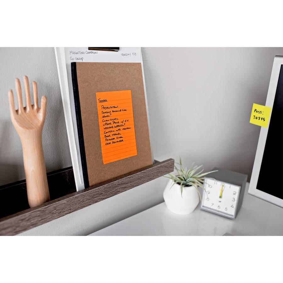 Post-it&reg; Super Sticky Notes - Energy Boost Color Collection - 180 - 4" x 6" - Rectangle - 45 Sheets per Pad - Ruled - Vital Orange, Tropical Pink, Blue Paradise, Limeade - Paper - Self-adhesive, R. Picture 11