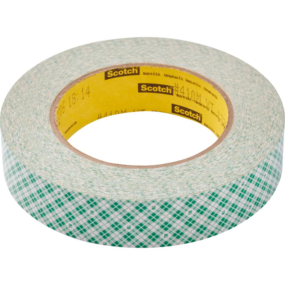 Scotch Double-Coated Paper Tape - 36 yd Length x 1" Width x 6 mil Thickness - 3" Core - White - 5 mil - Rubber Backing - For Multipurpose, Bonding - 1 Roll. Picture 4