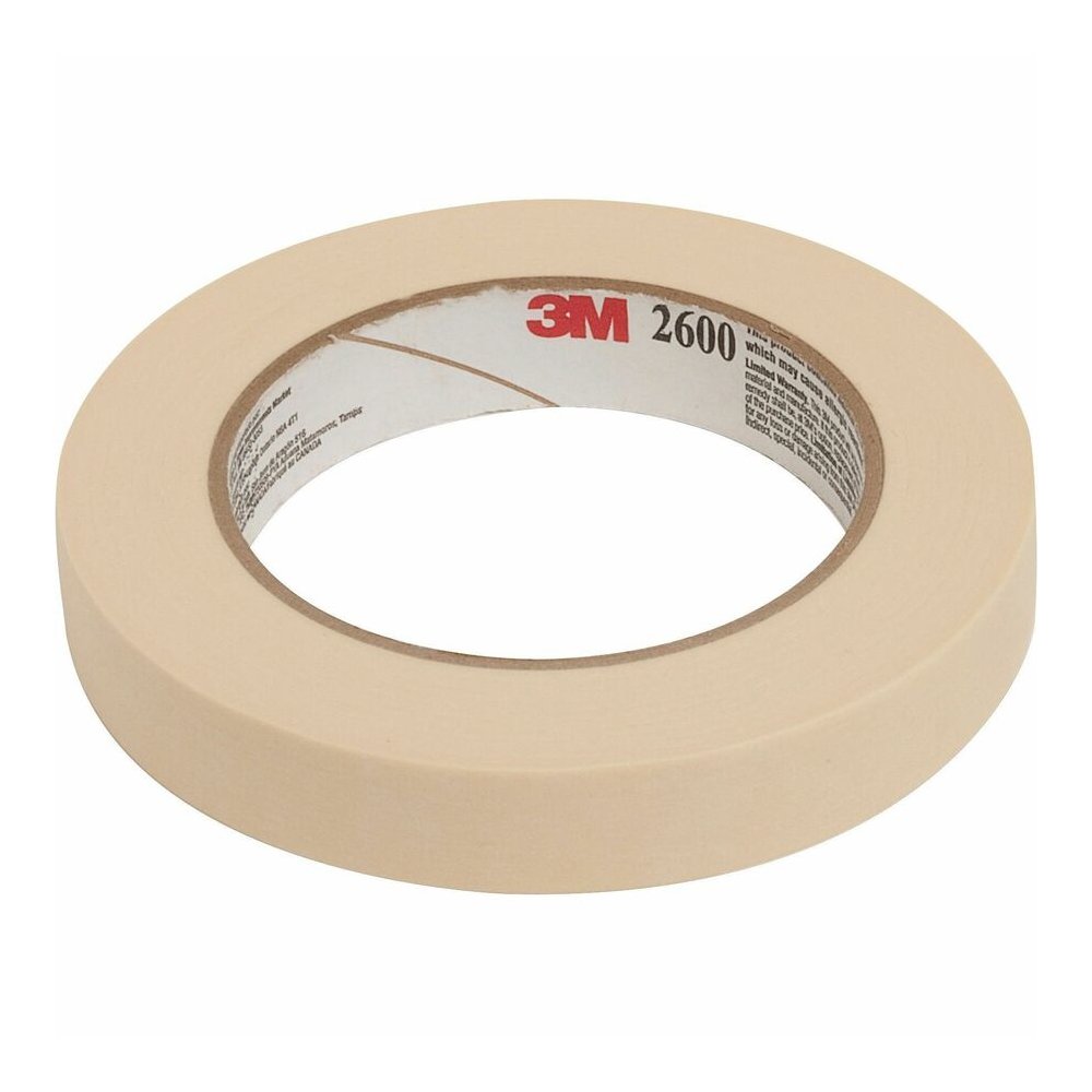 Highland Economy Masking Tape - 60 yd Length x 0.71" Width x 4.4 mil Thickness - 3" Core - Tan - Rubber Backing - For Labeling, Bundling, Wrapping, Mounting, Holding - 12 / Pack. Picture 6