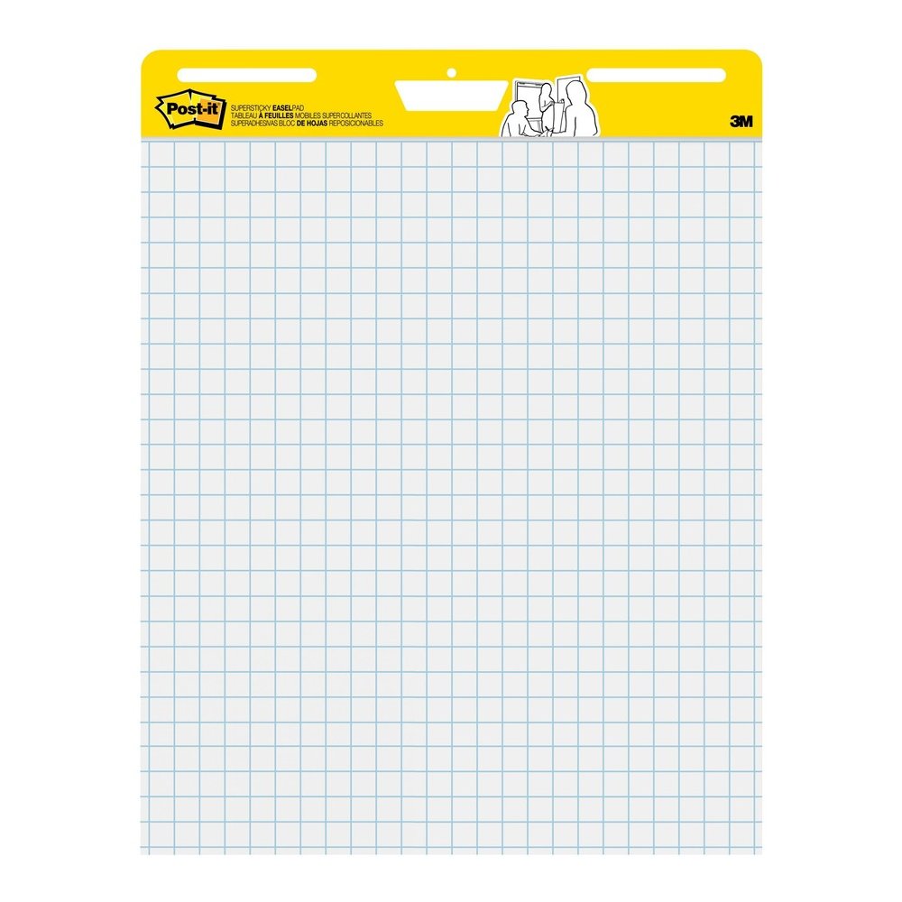 Post-it&reg; Self-Stick Easel Pad Value Pack with Faint Grid - 30 Sheets - Stapled - Feint Front Ruling - Blue Margin - 18.50 lb Basis Weight - 25" x 30" Sheet Size - White Paper - Cardboard Cover - S. Picture 4