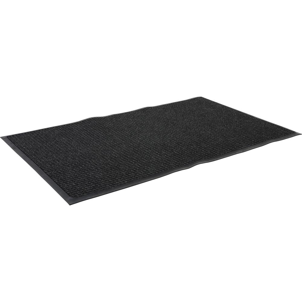 Genuine Joe WaterGuard Indoor/Outdoor Mats - Carpeted Floor, Hard Floor, Indoor, Outdoor - 60" Length x 36" Width - Rubber, Polypropylene - Charcoal Gray - 1 Each. Picture 2