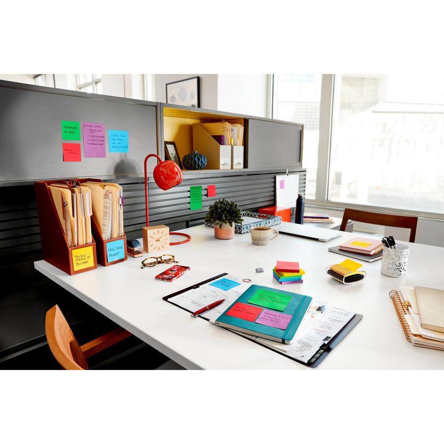 Post-it&reg; Super Sticky Dispenser Notes - Playful Primaries Color Collection - 900 - 3" x 3" - Square - 90 Sheets per Pad - Unruled - Candy Apple Red, Blue Paradise, Sunnyside - Paper - Self-adhesiv. Picture 4