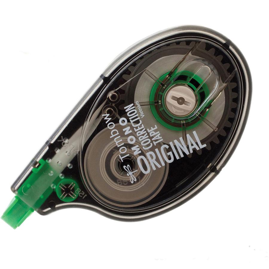 Tombow Original Mono Correction Tape - 0.16" Tape Width x 32.83 ft Tape Length - 1 Line(s) - White Tape - Ergonomic Dispenser - Acid-free, Non-refillable - White - 10 / Pack. Picture 4