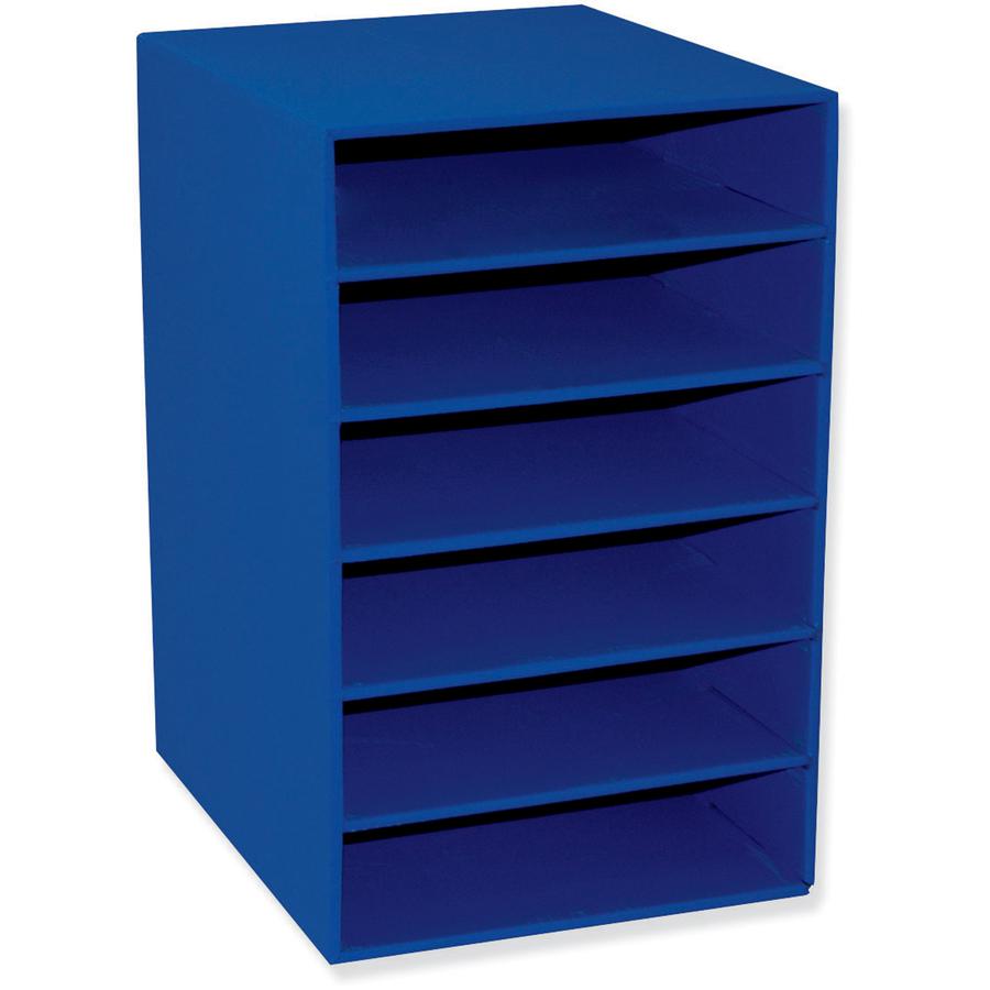 Classroom Keepers 6-Shelf Organizer - 6 Shelf(ves) - 17.8" Height x 13.5" Width x 12" Depth - 70% Recycled - Blue - 1 Each. Picture 6