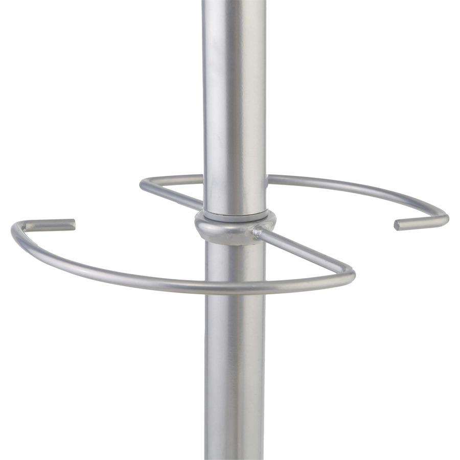 Alba Coat Tree Costumer - 4 Hooks - 6 Hangers - 2 Pegs - for Garment - Wood, Metal - Chrome - 1 Each. Picture 8
