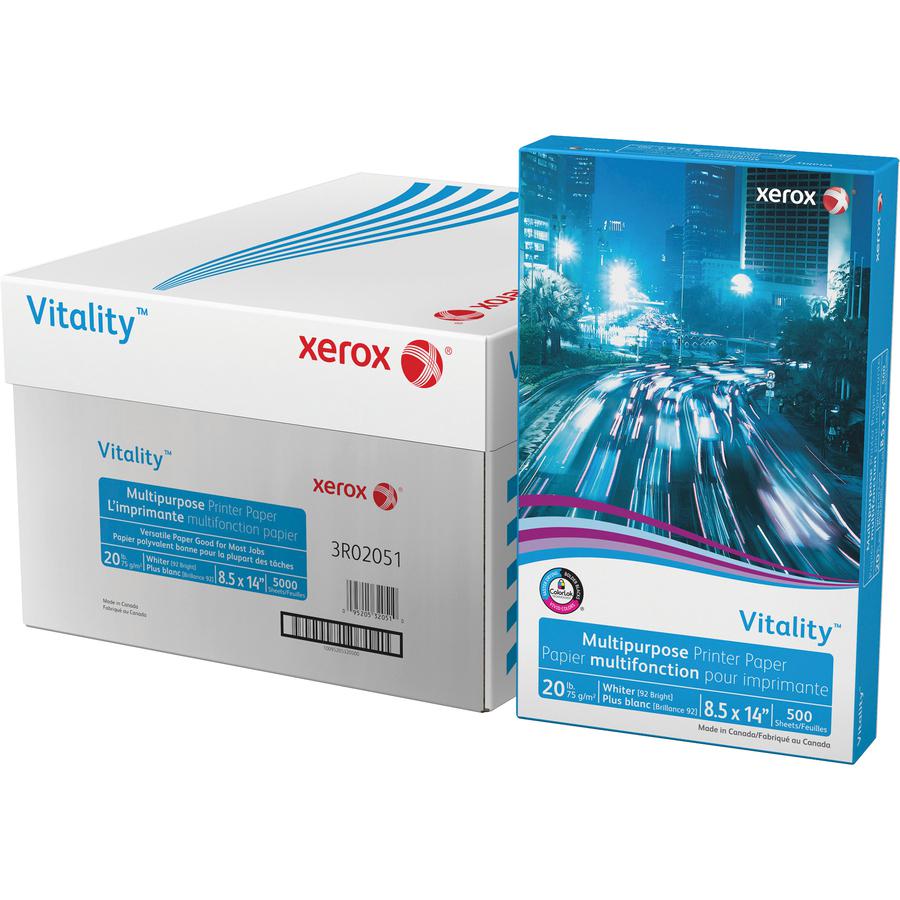 Xerox Copy Paper - White - 92 Brightness - 8 1/2" x 14" - 20 lb Basis Weight - 500 / Ream. Picture 3