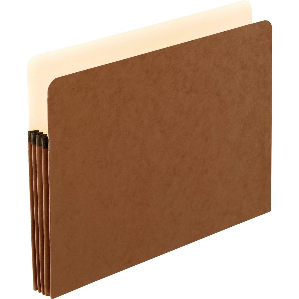 Pendaflex Letter Recycled File Pocket - 8 1/2" x 11" - 3 1/2" Expansion - Red Fiber - Red - Acid-free, Reinforced Gusset, Rip Resistant - 30% Recycled - 50 / Carton. Picture 3