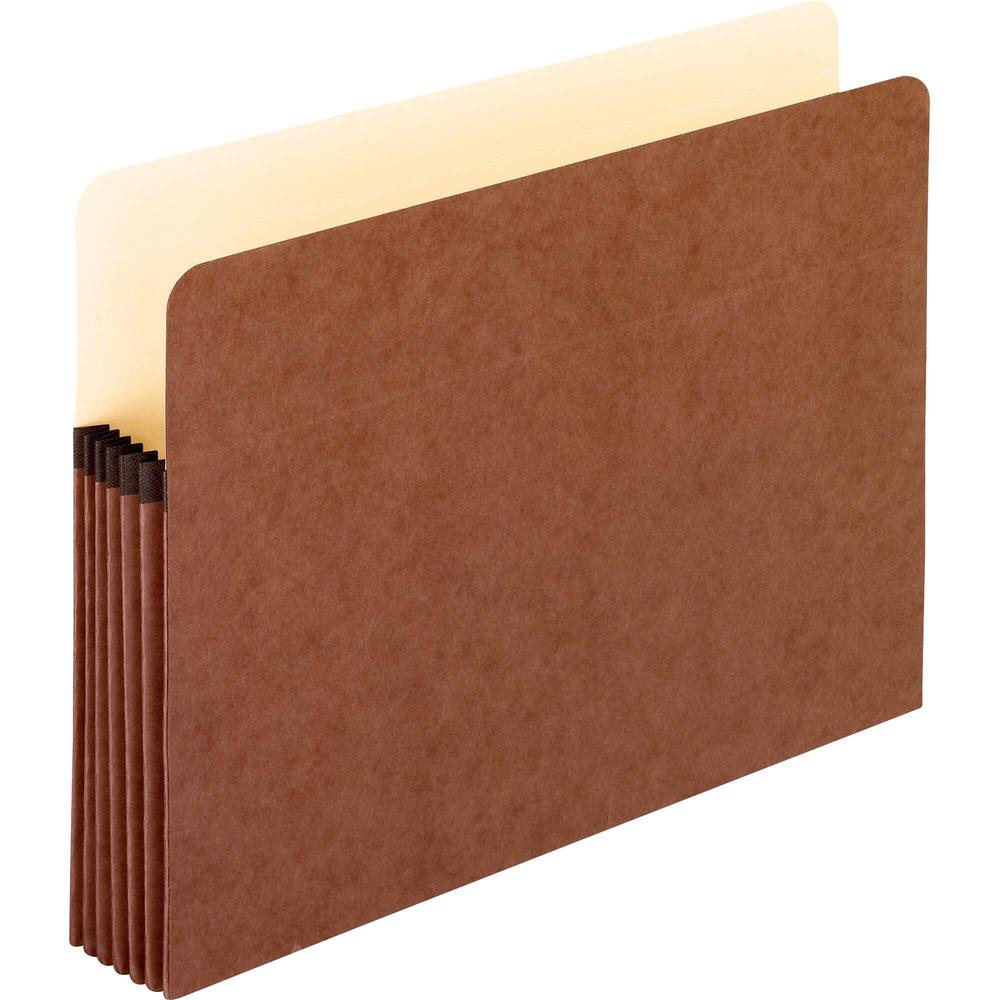 Pendaflex Letter Recycled File Pocket - 8 1/2" x 11" - 5 1/4" Expansion - Red Fiber - Red - Acid-free, Reinforced Gusset, Rip Resistant - 30% Recycled - 50 / Carton. Picture 2