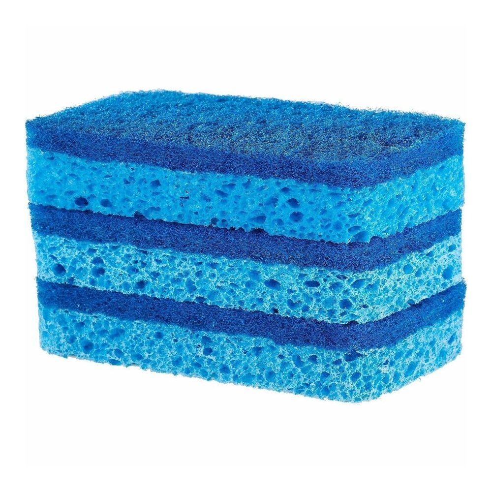S.O.S All-Surface Scrubber Sponge - 5.3" Height x 3" Width x 0.9" Depth - 3/Pack - 8 / Carton - Cellulose - Blue. Picture 6