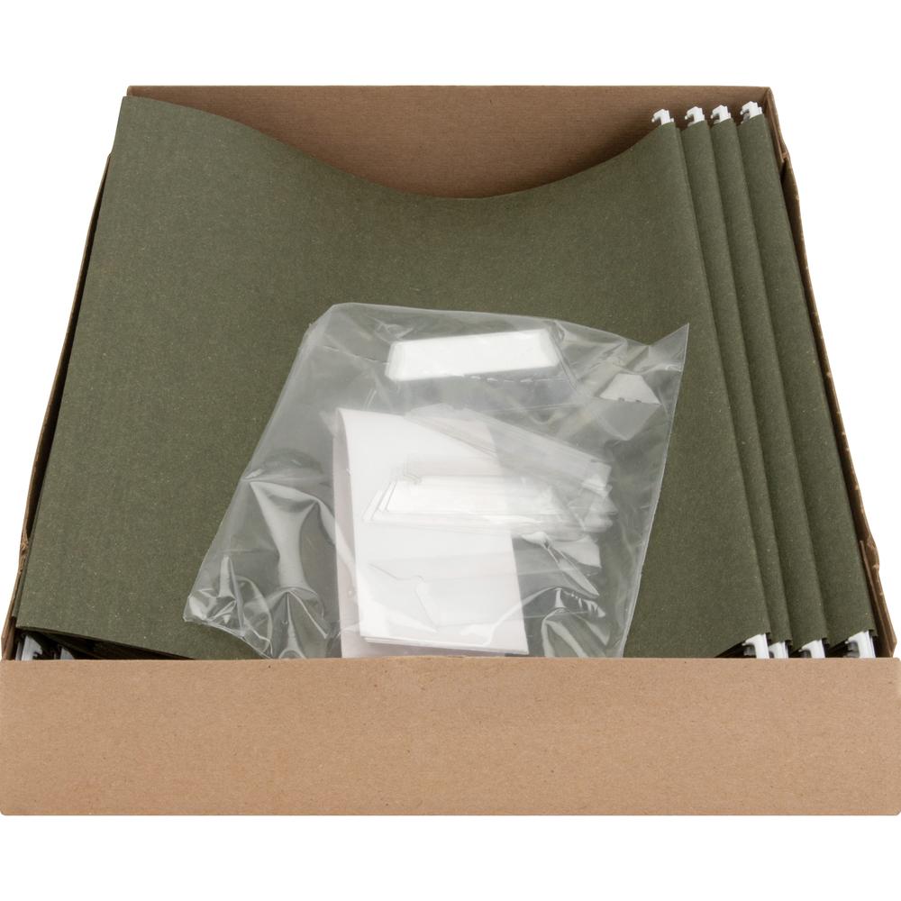 Business Source 1/5 Tab Cut Letter Recycled Hanging Folder - 8 1/2" x 11" - 11 pt. - Green - Acid-free - 100% Recycled - 25 / Box. Picture 8