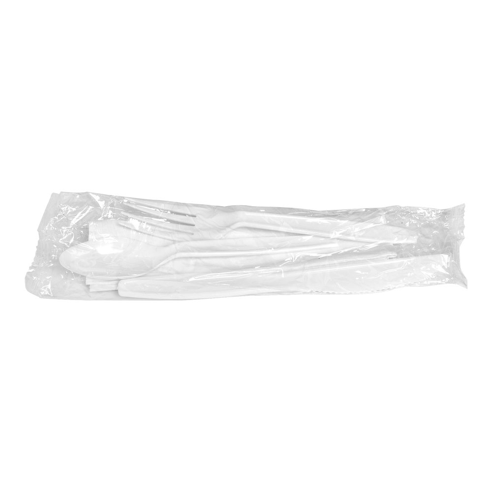 Genuine Joe 4-Piece Medium-Weight Utensil Kit - Disposable - White - 250 / Carton. Picture 6