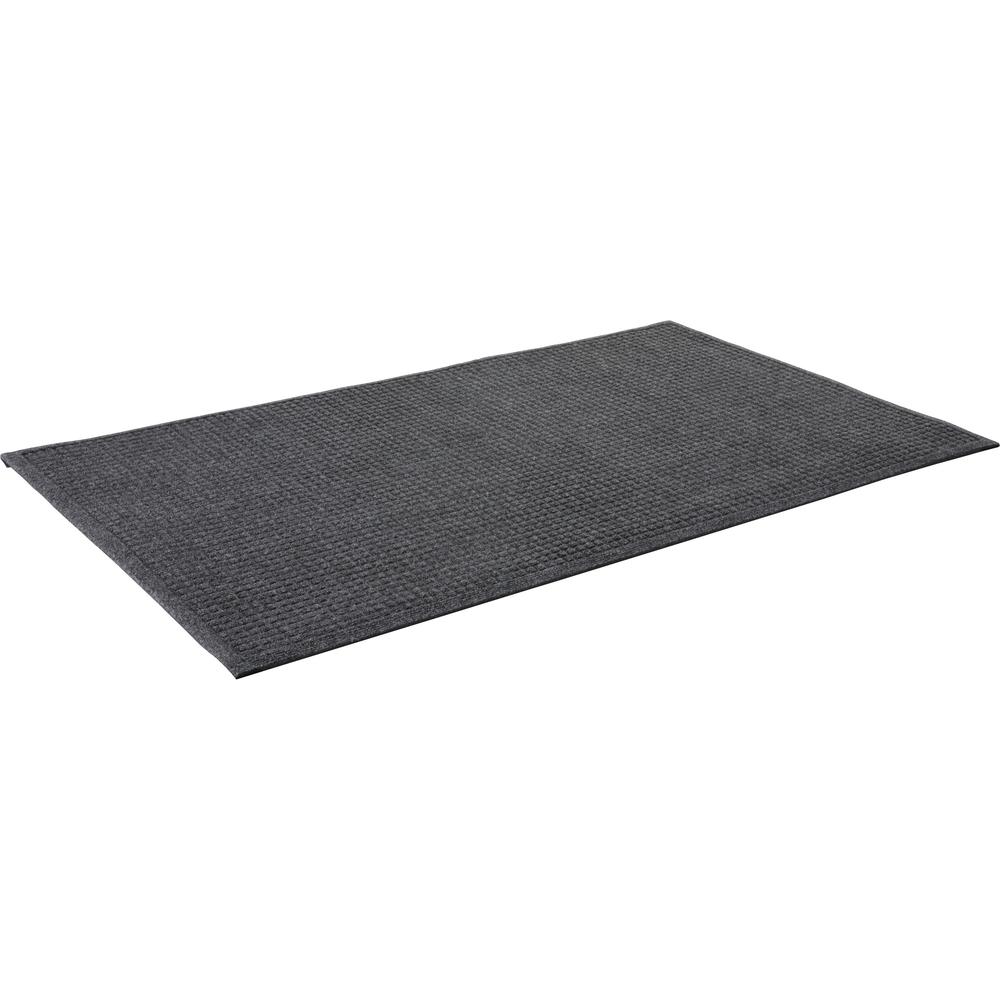 Genuine Joe EcoGuard Indoor Wiper Floor Mats - Indoor - 60" Length x 36" Width - Plastic, Rubber - Charcoal Gray - 1 Each. Picture 1