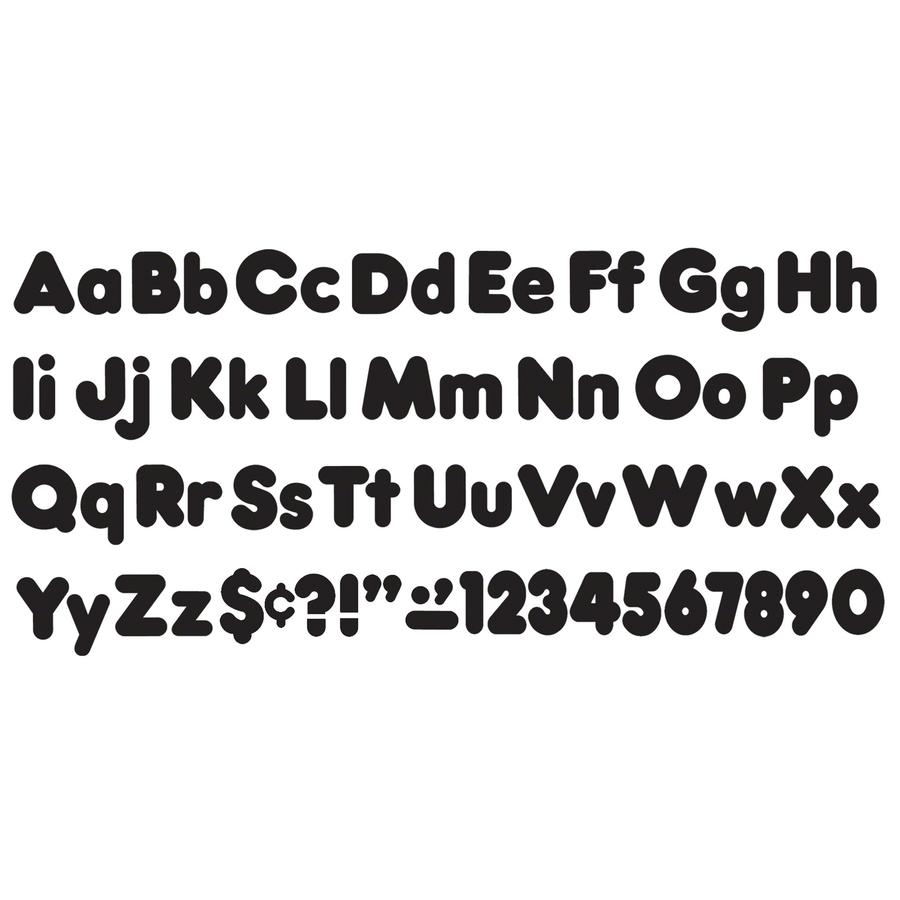 Trend Black 4" Casual Combo Ready Letters Set - Skill Learning: Number, Alphabet, Symbol - 20 x Number, 82 x Lowercase Letters, 50 x Uppercase Letters, 29 x Punctuation Marks Shape - Casual Style - Fa. Picture 2