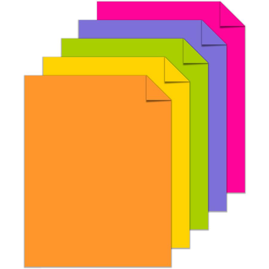 Astrobrights Color Card Stock "Happy" , 5 Assorted Colours - Letter - 8 1/2" x 11" - 65 lb Basis Weight - 250 / Pack - Acid-free, Lignin-free - Cosmic Orange, Solar Yellow, Terra Green, Venus Violet, . Picture 6
