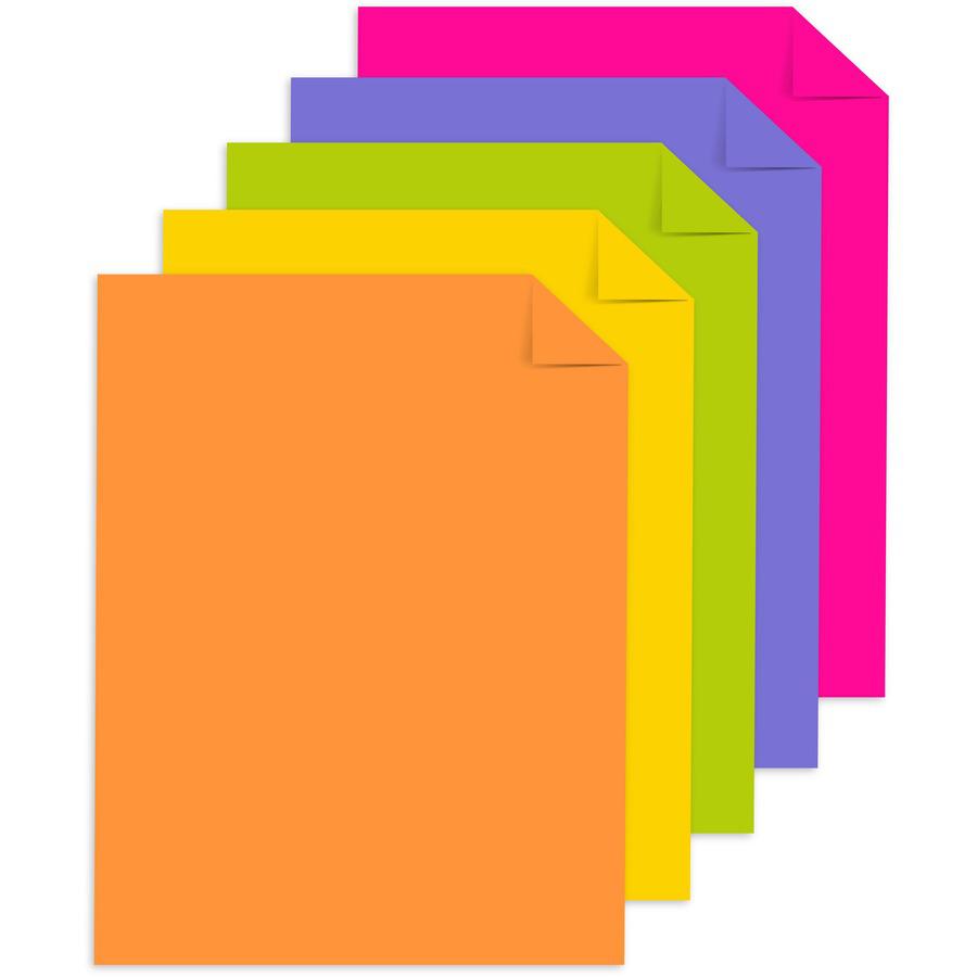 Astrobrights Color Copy Paper "Happy" , 5 Assorted Colours - Letter - 8 1/2" x 11" - 24 lb Basis Weight - 500 / Ream - Acid-free, Lignin-free - Cosmic Orange, Solar Yellow, Terra Green, Venus Violet, . Picture 3