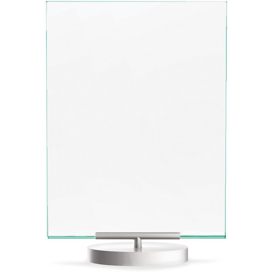Deflecto Swivel Sign Holder - Support 8.50" x 11" Media - Vertical - 12" x 8.6" x 1.9" x - Plastic - 1 Each - Silver, Green Tint, Clear. Picture 9