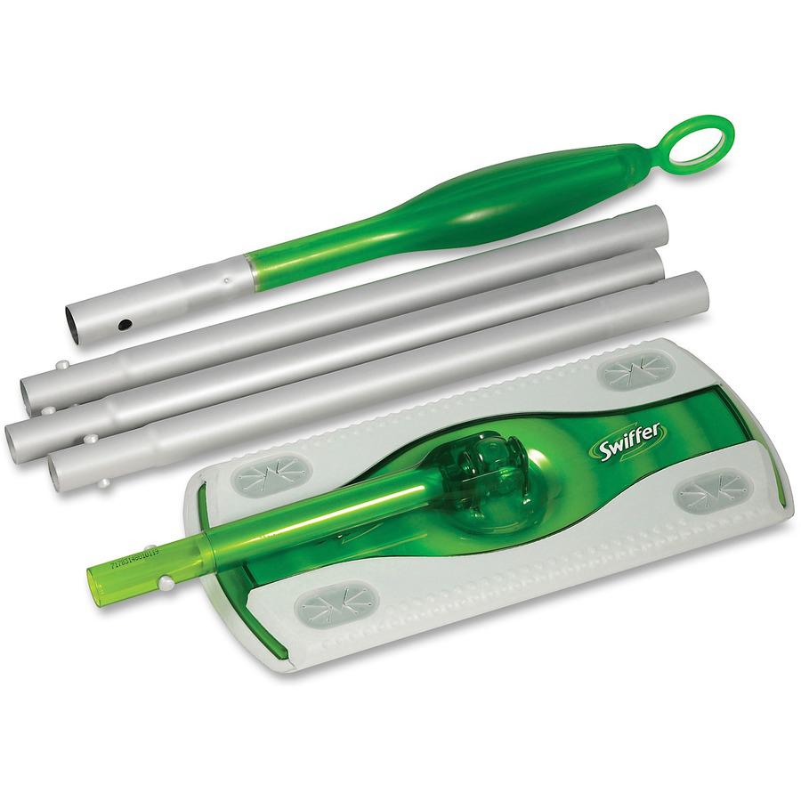 Swiffer Professional Sweeper - 10" Head - Swivel Head, Lightweight - 3 / Carton - Green. Picture 4