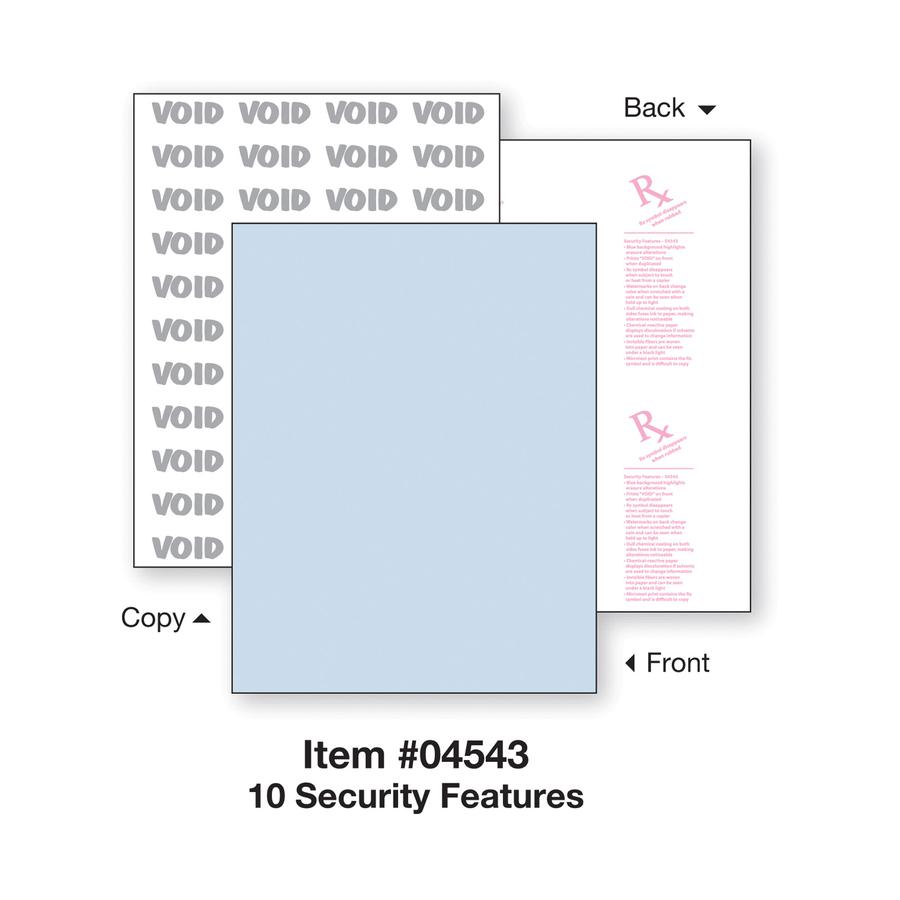 DocuGard Premier Security Paper for Printing Prescriptions & Preventing Fraud, 10 Features - Letter - 8 1/2" x 11" - 24 lb Basis Weight - 500 / Ream - Tamper Resistant, Watermarked, Chemical Reactive,. Picture 3