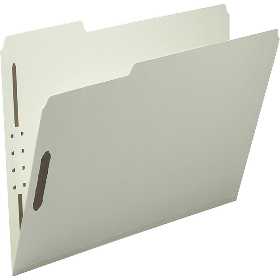 Smead 1/3 Tab Cut Letter Recycled Fastener Folder - 8 1/2" x 11" - 1" Expansion - 2 x 2K Fastener(s) - 2" Fastener Capacity for Folder - Top Tab Location - Right of Center Tab Position - Pressboard - . Picture 11