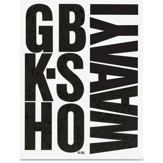 Chartpak Capital Letters - 38 x Capital Letters Shape - Self-adhesive - Helvetica Style - 6" Height x 15" Length - Black - Vinyl - 38 / Pack. Picture 3