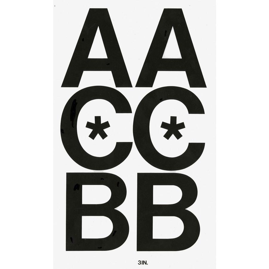 Chartpak Capital Letters - 10 x Numbers Shape - Self-adhesive - 3" Height x 3" Length - Black - Vinyl - 16 / Pack. Picture 3