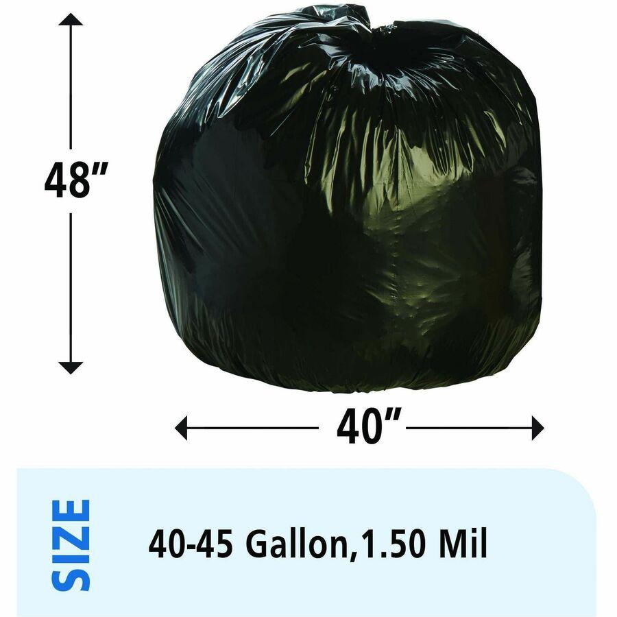 Stout Recycled Content Trash Bags - 45 gal/75 lb Capacity - 40" Width x 48" Length - 1.50 mil (38 Micron) Thickness - Brown - 100/Carton - Office, Industry, Home - Recycled. Picture 14