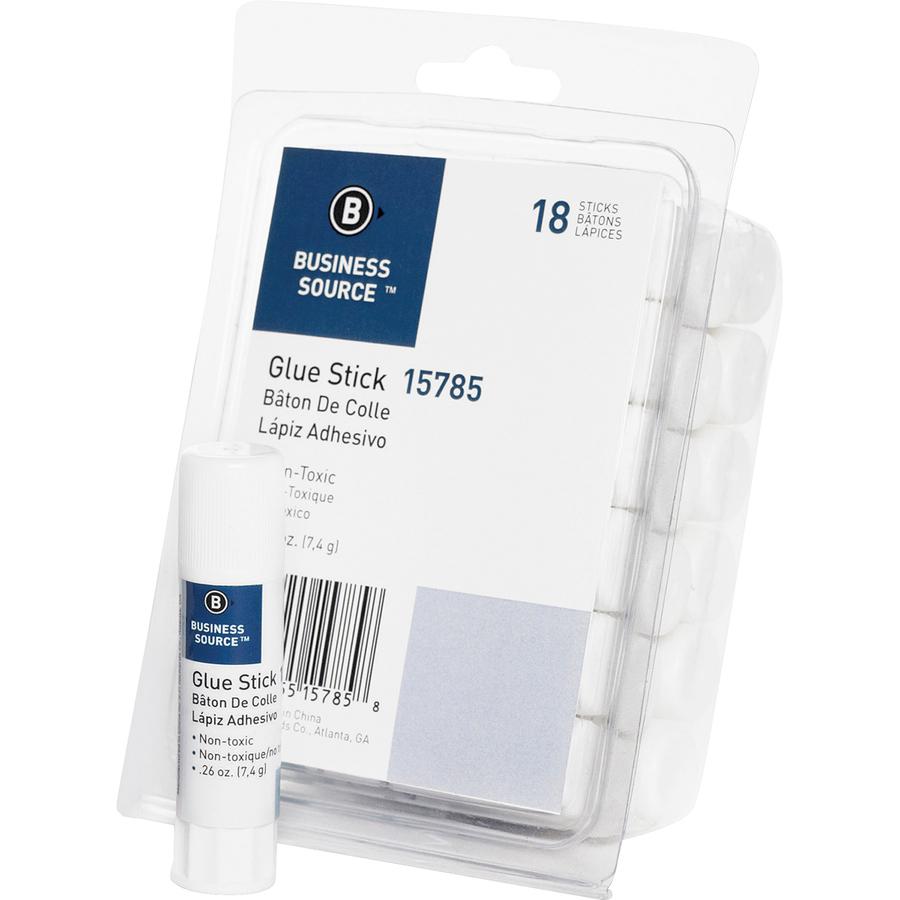 Business Source Value Pack Glue Sticks - 0.26 oz - White - 18 / Pack. Picture 4