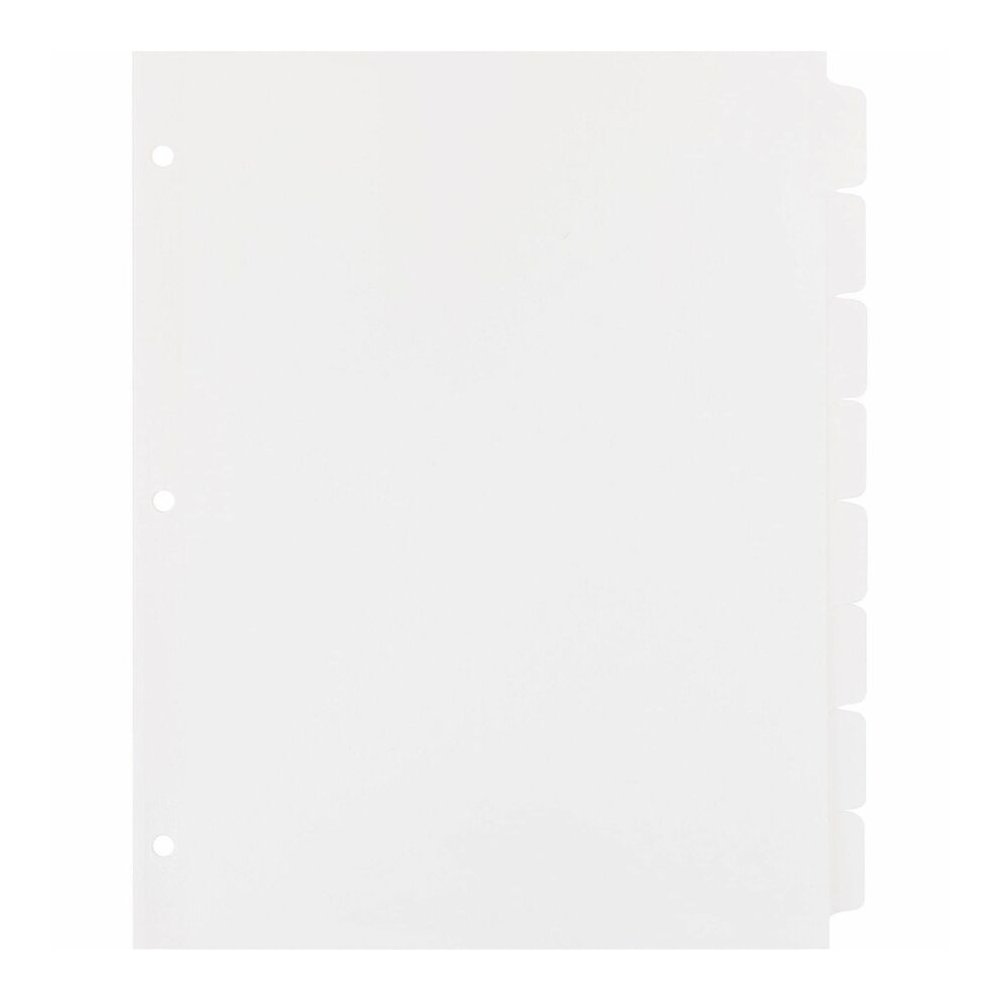 Business Source Punched Laser Index Dividers - 8 Blank Tab(s) - 8 Tab(s)/Set - 8.5" Divider Width x 11" Divider Length - Letter - 3 Hole Punched - White Paper Divider - White Tab(s) - 100% Recycled - . Picture 5