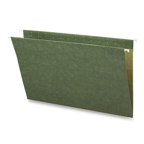 Business Source Legal Recycled Hanging Folder - 8 1/2" x 14" - 11 pt. - Green - 100% Recycled - 25 / Box. Picture 2