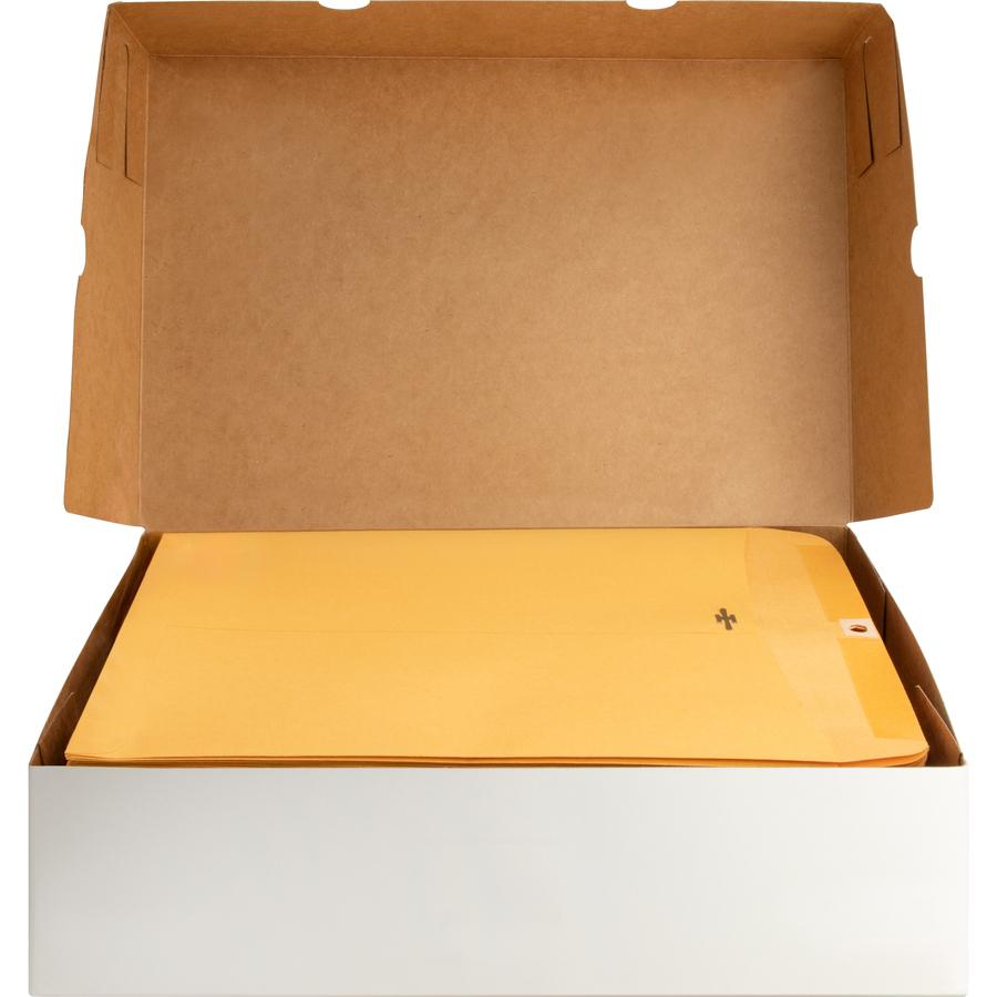 Business Source Heavy-duty Clasp Envelopes - Clasp - #93 - 9 1/2" Width x 12 1/2" Length - 28 lb - Clasp - Kraft - 100 / Box - Kraft. Picture 11