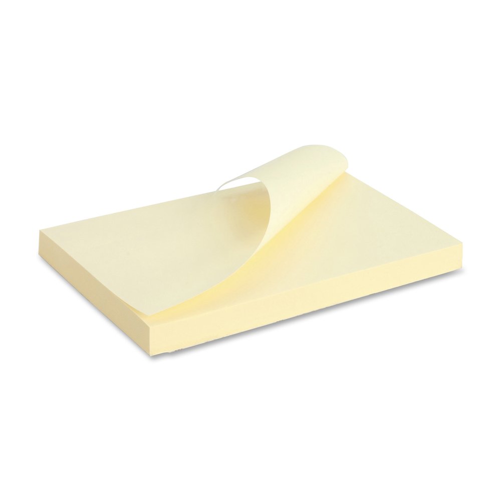 Business Source Repositionable Notes - 3" Flag/Note Width x 5" Flag/Note Length - Rectangle - Yellow - Repositionable, Solvent-free Adhesive - 18 / Pack. Picture 8