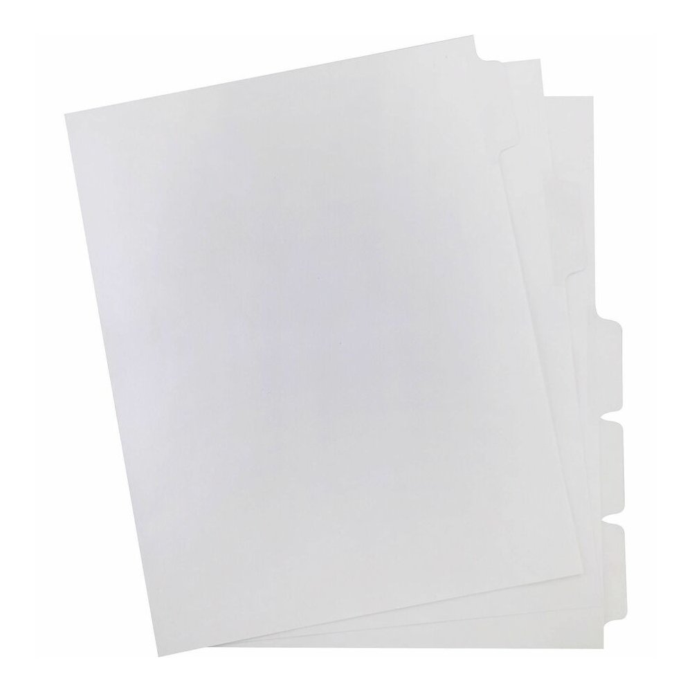 Business Source Un-punched Index Dividers Set - 5 x Divider(s) - Blank Tab(s) - 5 Tab(s)/Set - White Divider - White Tab(s) - 100% Recycled - Unpunched - 1 Box. Picture 7