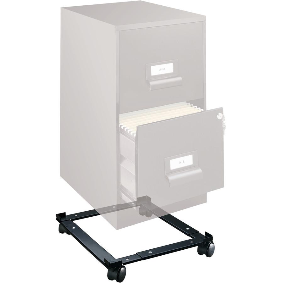 Lorell Commercial-Grade File Caddy - 400 lb Capacity - 4 Casters - Steel - x 16.6" Width x 11.4" Depth x 4" Height - Black - 1 Each. Picture 8