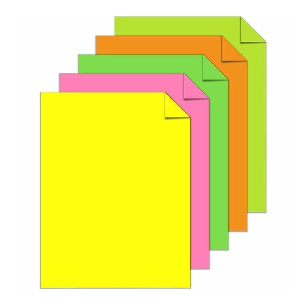 Astrobrights Color Copy Paper - "Neon" ,  5 Assorted Colours - Letter - 8 1/2" x 11" - 24 lb Basis Weight - Green Seal - Acid-free, Lignin-free, Heavyweight, Fade Resistant - Cosmic Orange, Lift-off L. Picture 5