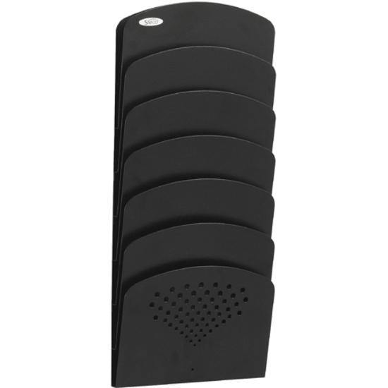 Safco Seven Pocket Letter/Legal Steel Wall Rack - 7 Pocket(s) - 21.8" Height x 9.5" Width x 2" Depth - Durable - Powder Coated - Black - Steel - 1 Each. Picture 2