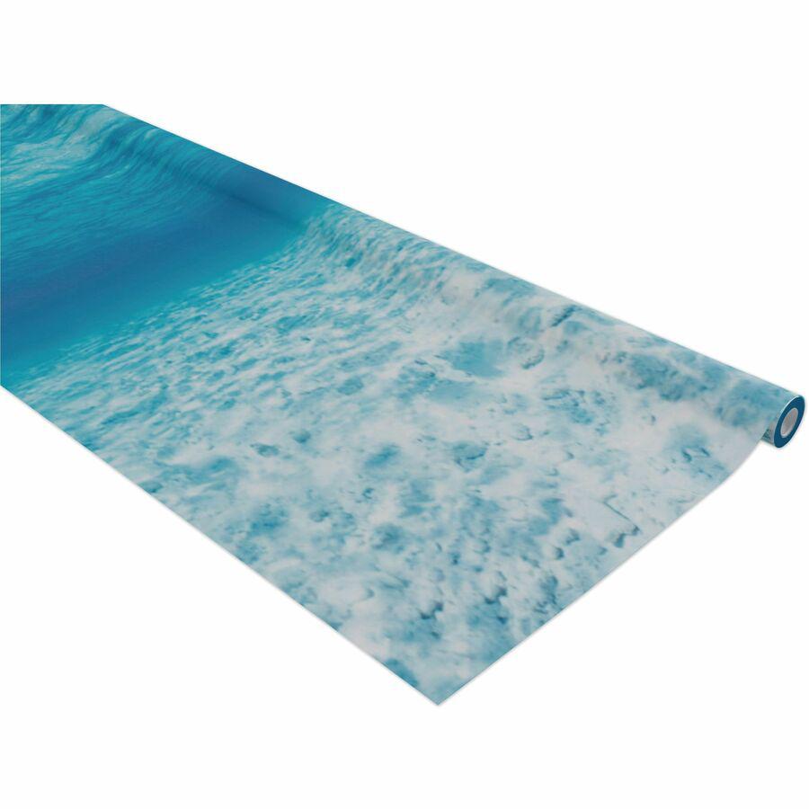 Fadeless Bulletin Board Art Paper - Bulletin Board, Display, Decoration, School, Home, Office Project, Art Project, Craft Project, Table Skirting - 2"Height x 48"Width x 50 ftLength - 1 / Roll - Blue. Picture 7