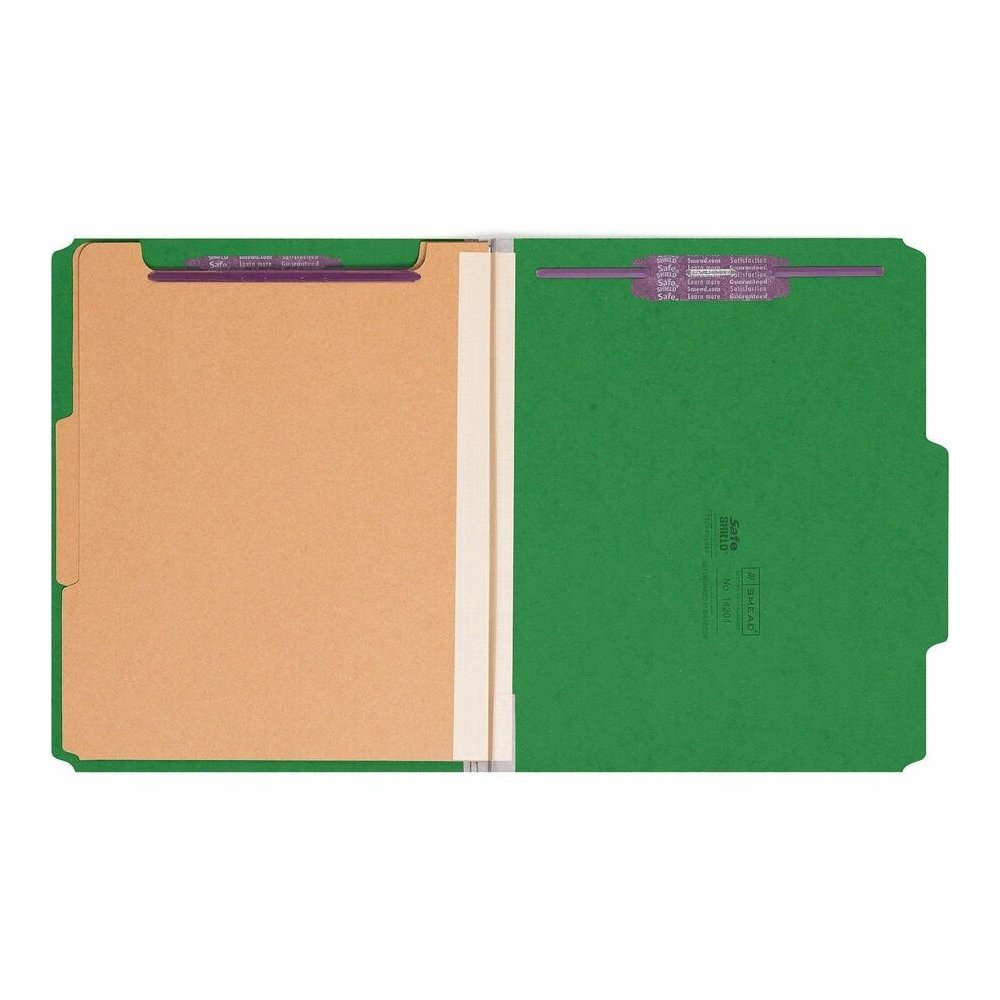 Smead SafeSHIELD 2/5 Tab Cut Letter Recycled Classification Folder - 8 1/2" x 11" - 2" Expansion - 2 x 2S Fastener - 2" for Folder, Divider - Top Tab Location - Right of Center Tab Position - 2 Divide. Picture 10