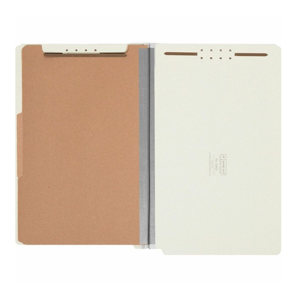 Smead Legal Yes Classification Folder - 8 1/2" x 14" - 2" Expansion - 6 x 2K Fastener - End Tab Location - 2 Divider - 25 pt. - Pressboard - Gray, Green - Tear Resistant - 100% Recycled - 10 / Box. Picture 5