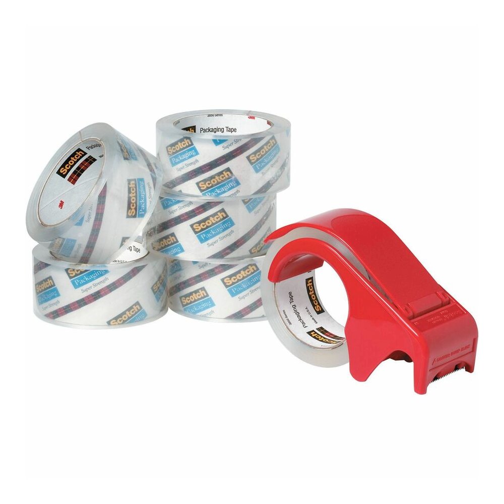 Scotch Heavy-Duty Shipping/Packaging Tape - 54.60 yd Length x 1.88" Width x 3.1 mil Thickness - 3" Core - Clear - Synthetic Rubber Resin - Rubber Resin Backing - Dispenser Included - Breakage Resistan. Picture 3