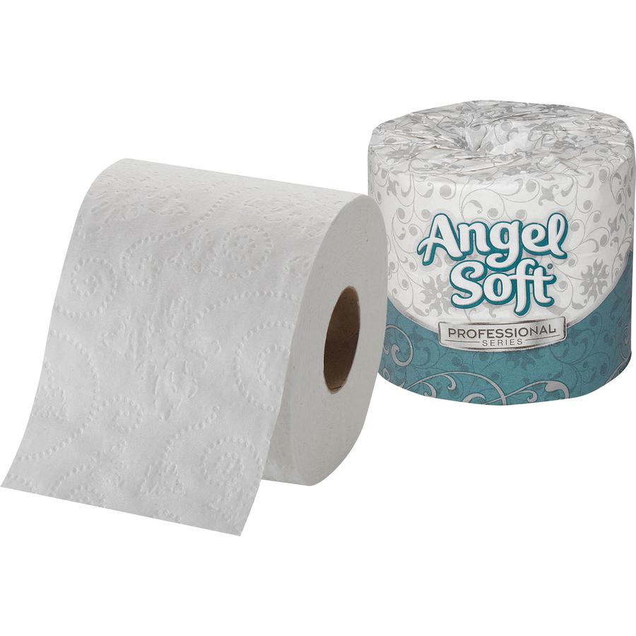 Angel Soft Professional Series Embossed Toilet Paper - 2 Ply - 4" x 4.05" - 450 Sheets/Roll - White - 80 / Carton. Picture 3