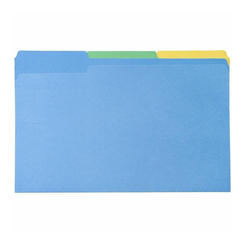 Business Source 1/3 Tab Cut Legal Recycled Top Tab File Folder - 8 1/2" x 14" - 3/4" Expansion - Top Tab Location - Assorted Tab Position - 11 pt. - 1 Plys - Assorted - Acid-free - 10% Recycled - 100 . Picture 10